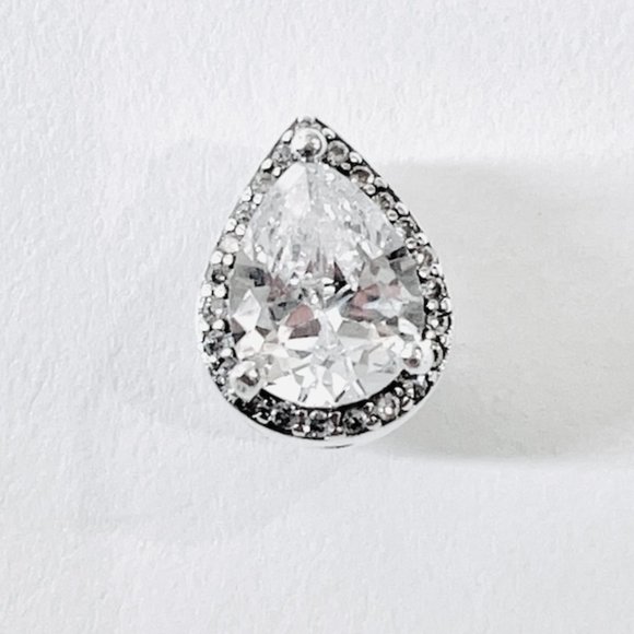Pandora Radiant Teardrop Charm Sparkling Levelled Charm For Bracelet - Picture 3 of 13